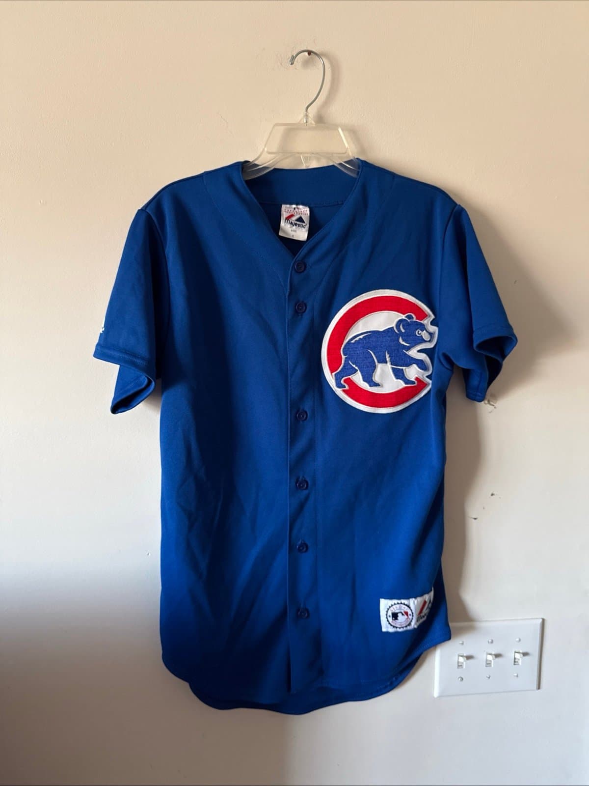 Men’s Majestic Kosuke Fukudome #1 Jersey MLB Chicago Cubs Baseball Sz S - Blue - Image 1