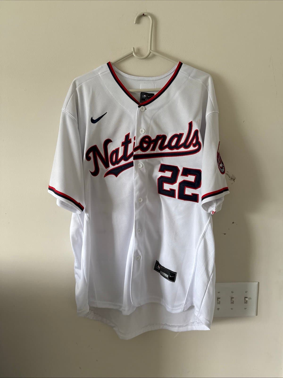 Original Nike Men's Washington Nationals Juan Soto White Home Jersey Sz 44 - Image 1