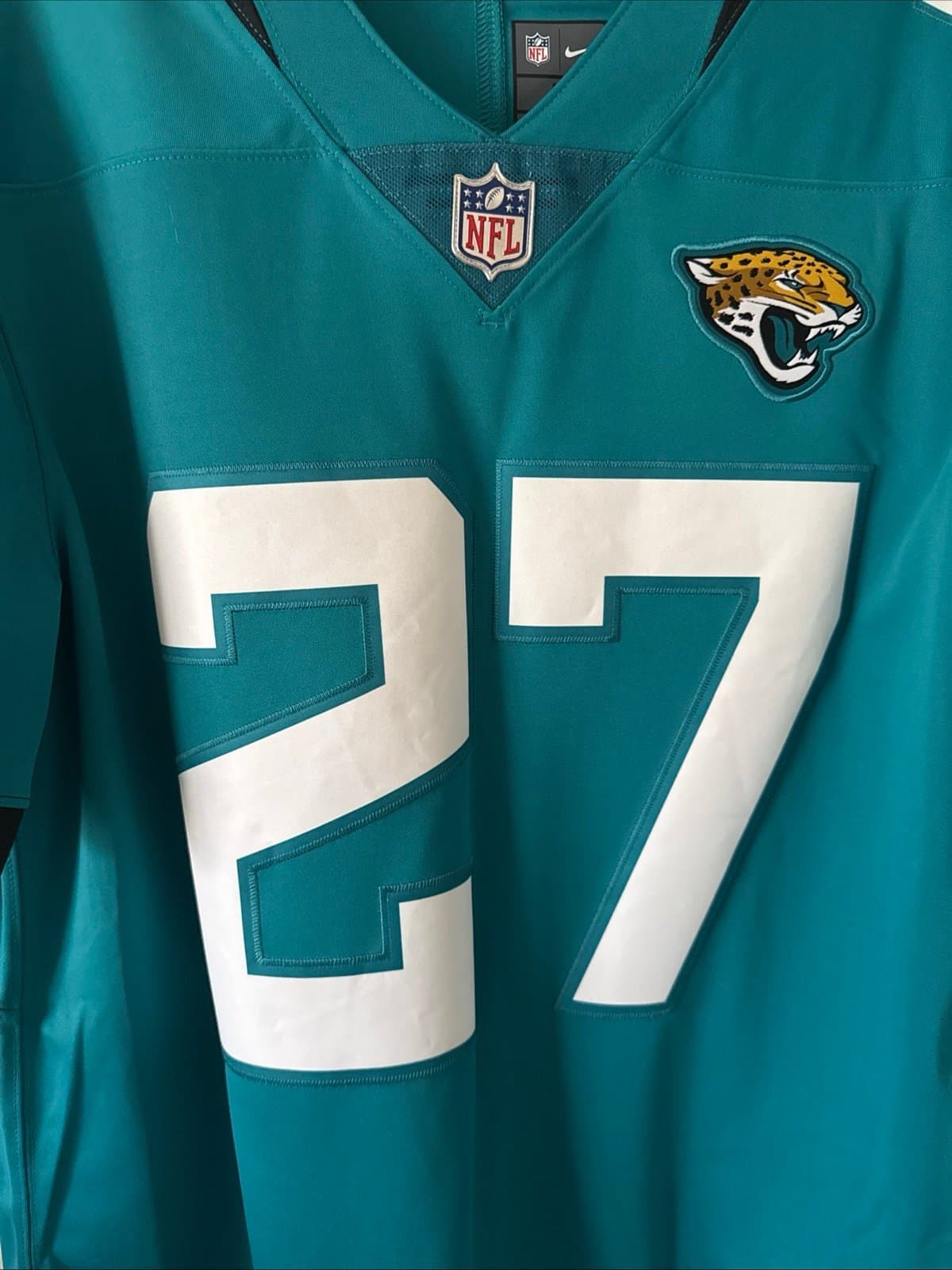 MEN’S NIKE JACKSONVILLE JAGUARS LEONARD FOURNETTE #27 VAPOR LMTD JERSEY SZ L - Thumbnail 2