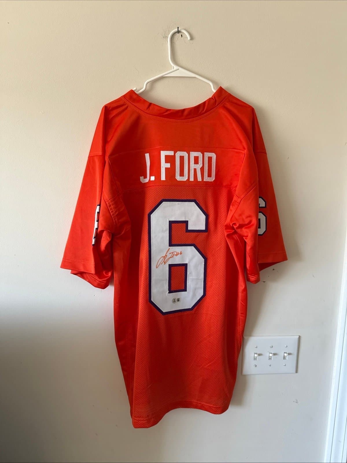Clemson Tigers Jacoby Ford Autographed Custom Jersey - Beckett Authentication XL - Image 1