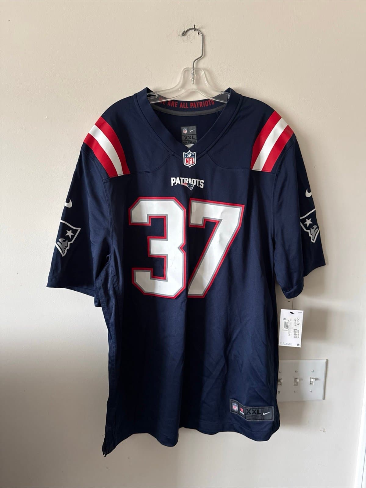 Men’s Nike New England Patriots Damien Harris #37 NFL Jersey Sz 2XL - Blue NWT - Image 1