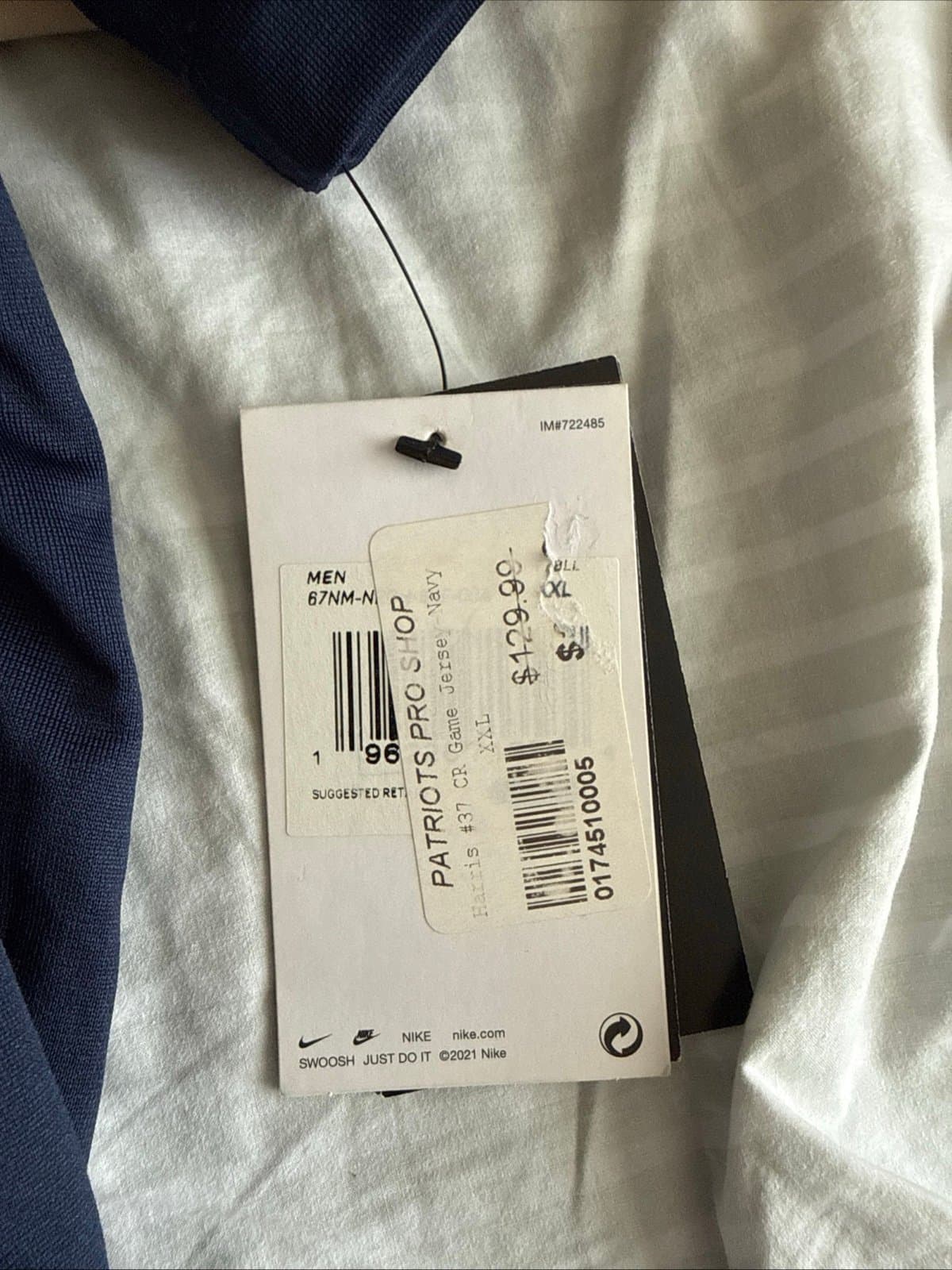 Men’s Nike New England Patriots Damien Harris #37 NFL Jersey Sz 2XL - Blue NWT - Thumbnail 6