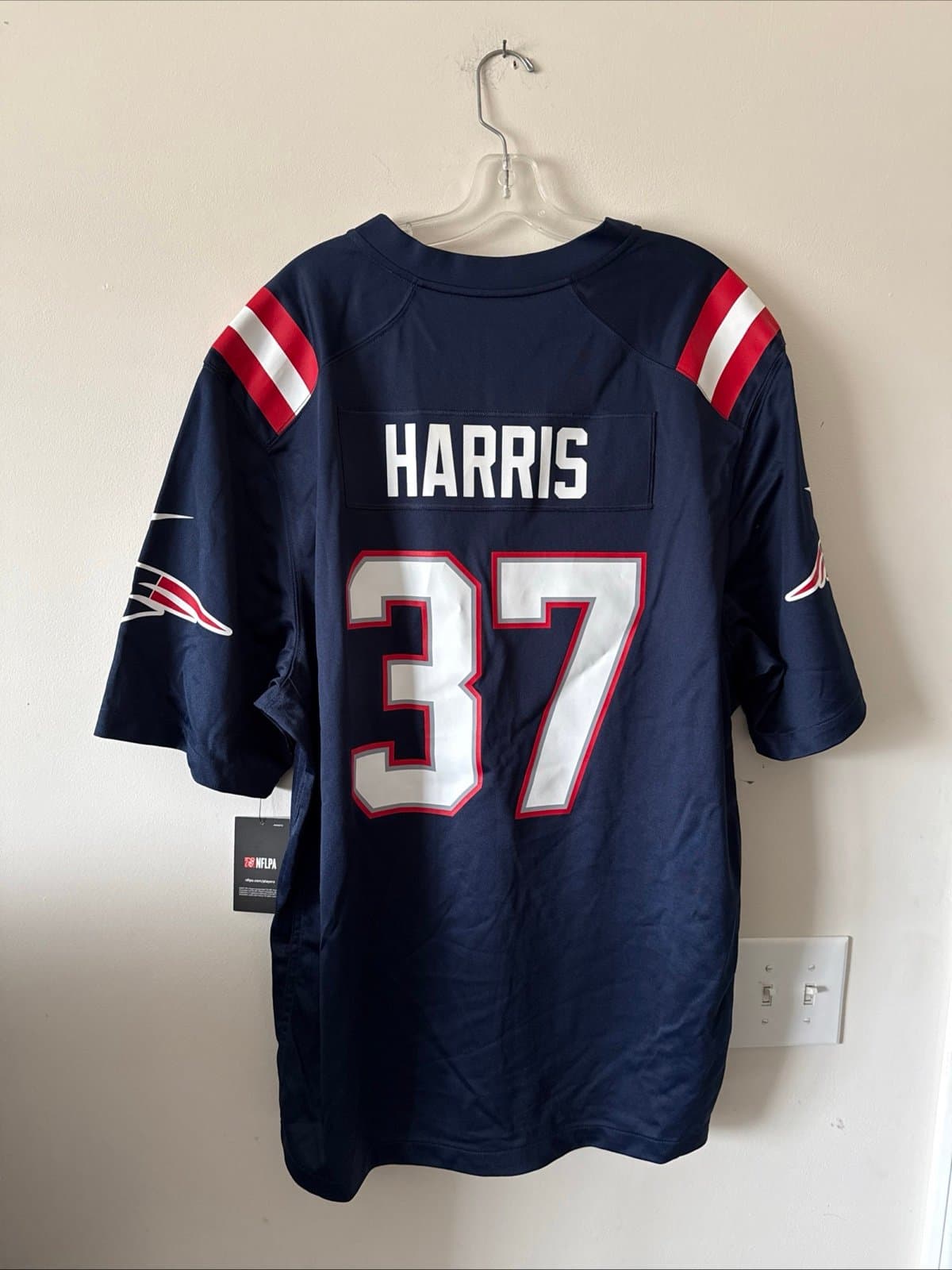 Men’s Nike New England Patriots Damien Harris #37 NFL Jersey Sz 2XL - Blue NWT - Thumbnail 7