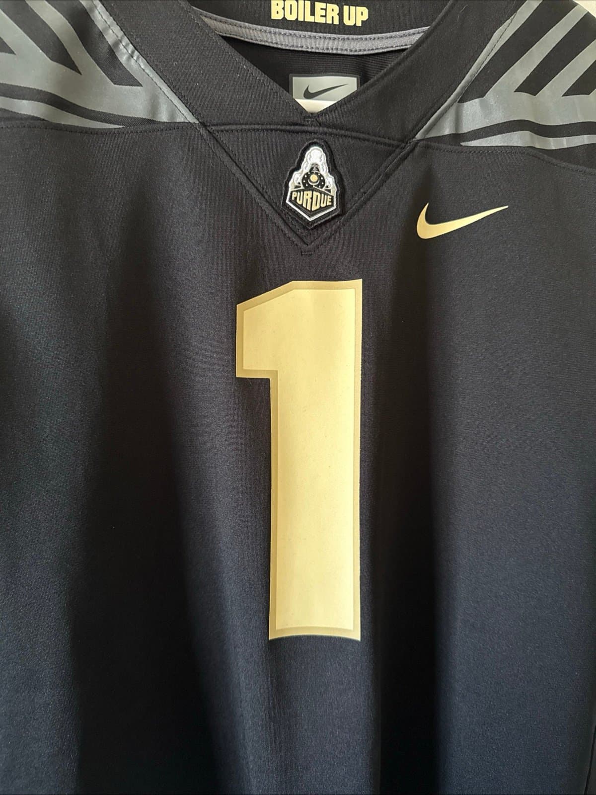 Boy’s Nike Purdue Boilermakers #1 Untouchable Football Jersey Sz Youth M - Black - Thumbnail 2