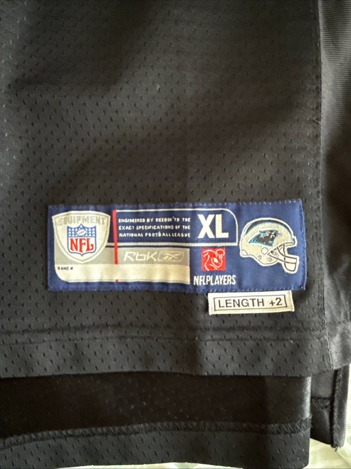 Men’s Reebok NFL Authentic Steve Smith #89 Carolina Panthers Jersey Sz XL Black - Thumbnail 3