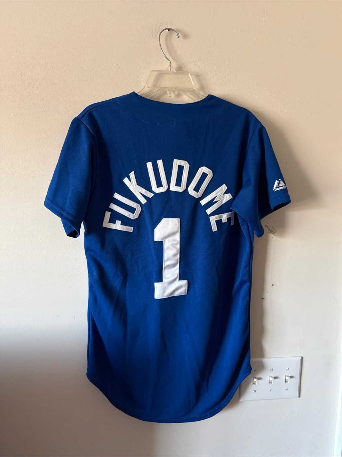 Men’s Majestic Kosuke Fukudome #1 Jersey MLB Chicago Cubs Baseball Sz S - Blue - Thumbnail 5