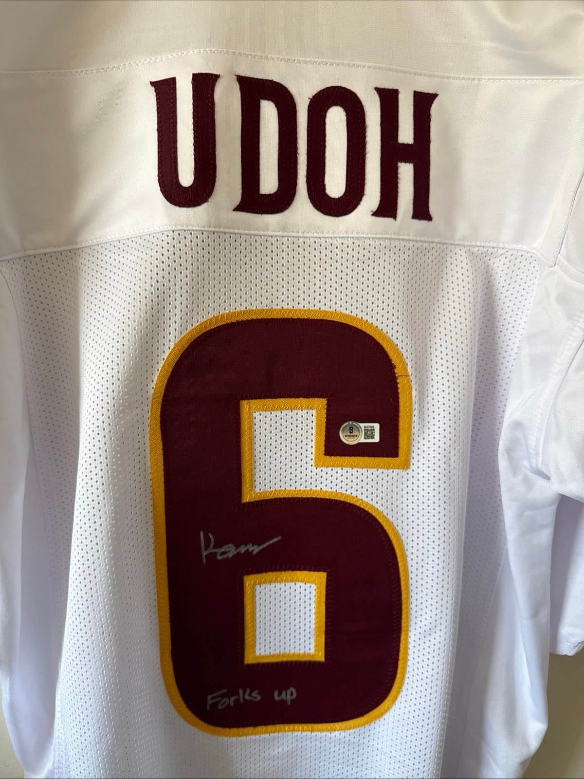 Kanye Udoh Jersey Autographed Auto Arizona State Sun Devils White #6 Beckett COA - Thumbnail 2