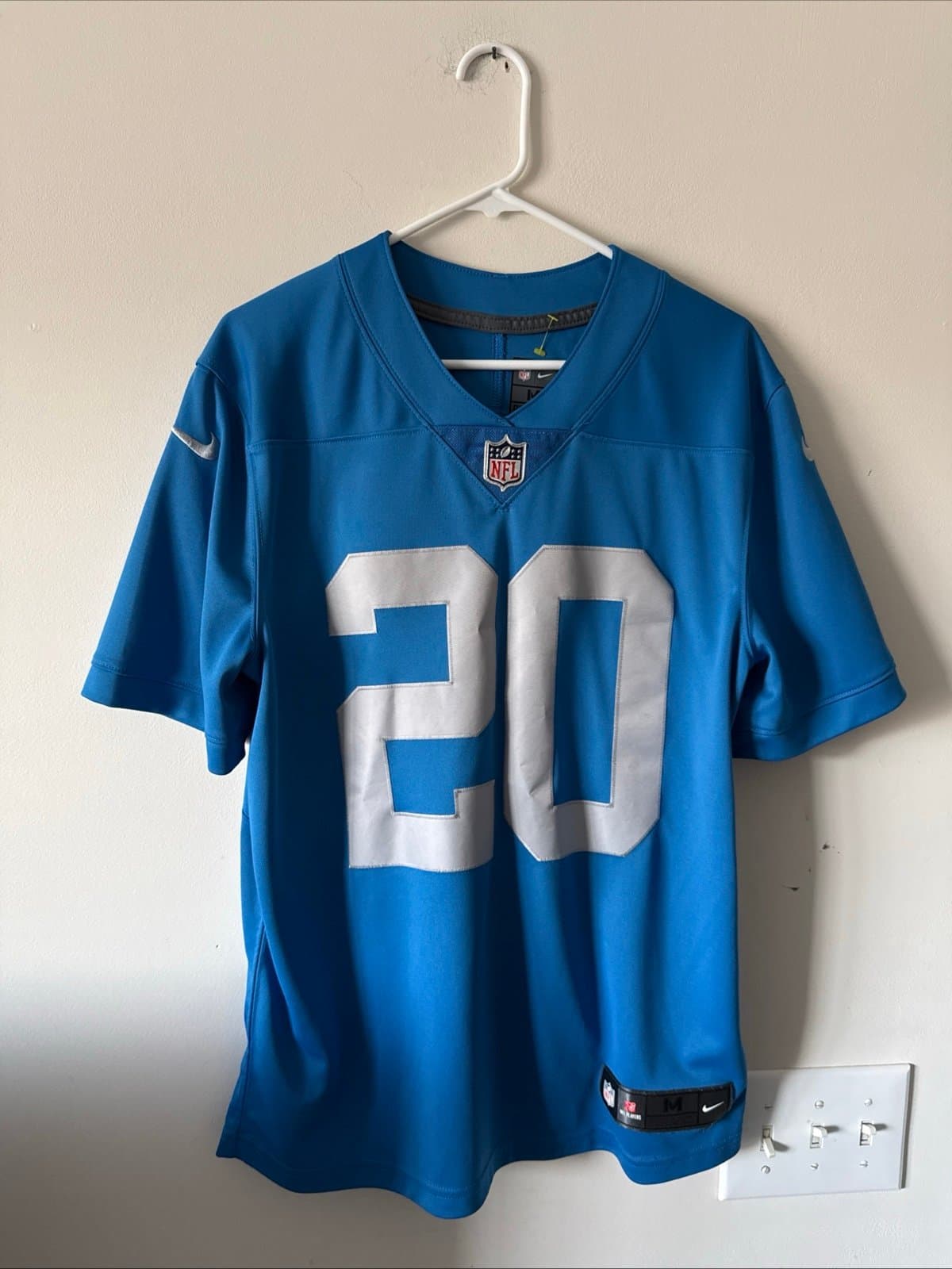 Men’s Nike Barry Sanders #20 Detroit Lions Vapor Limited NFL Jersey Sz M - Blue - Image 1
