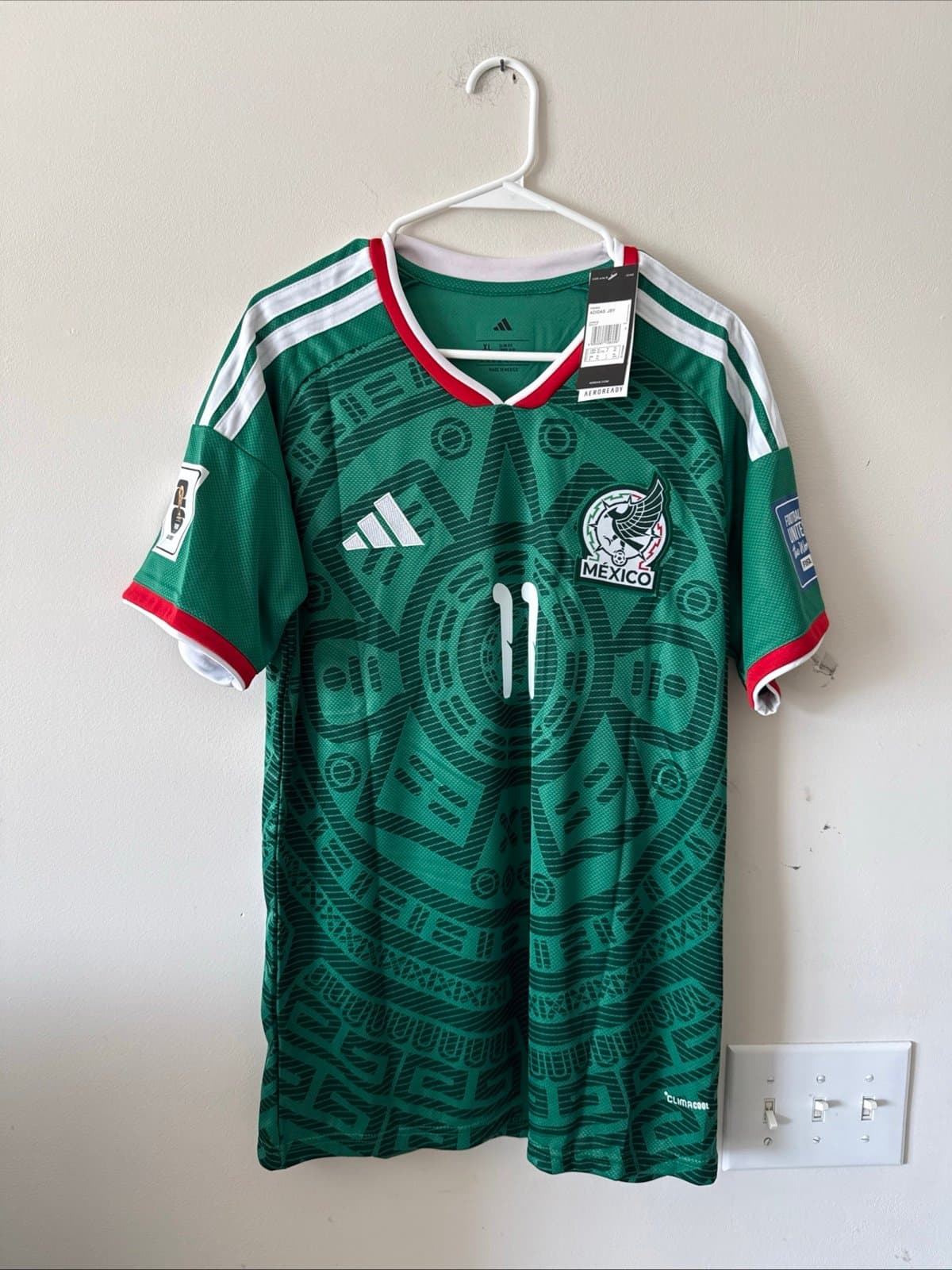 Men's adidas Santiago Gimenez #11 2026 Mexico Home WC Jersey Sz XL - Green NWT - Image 1