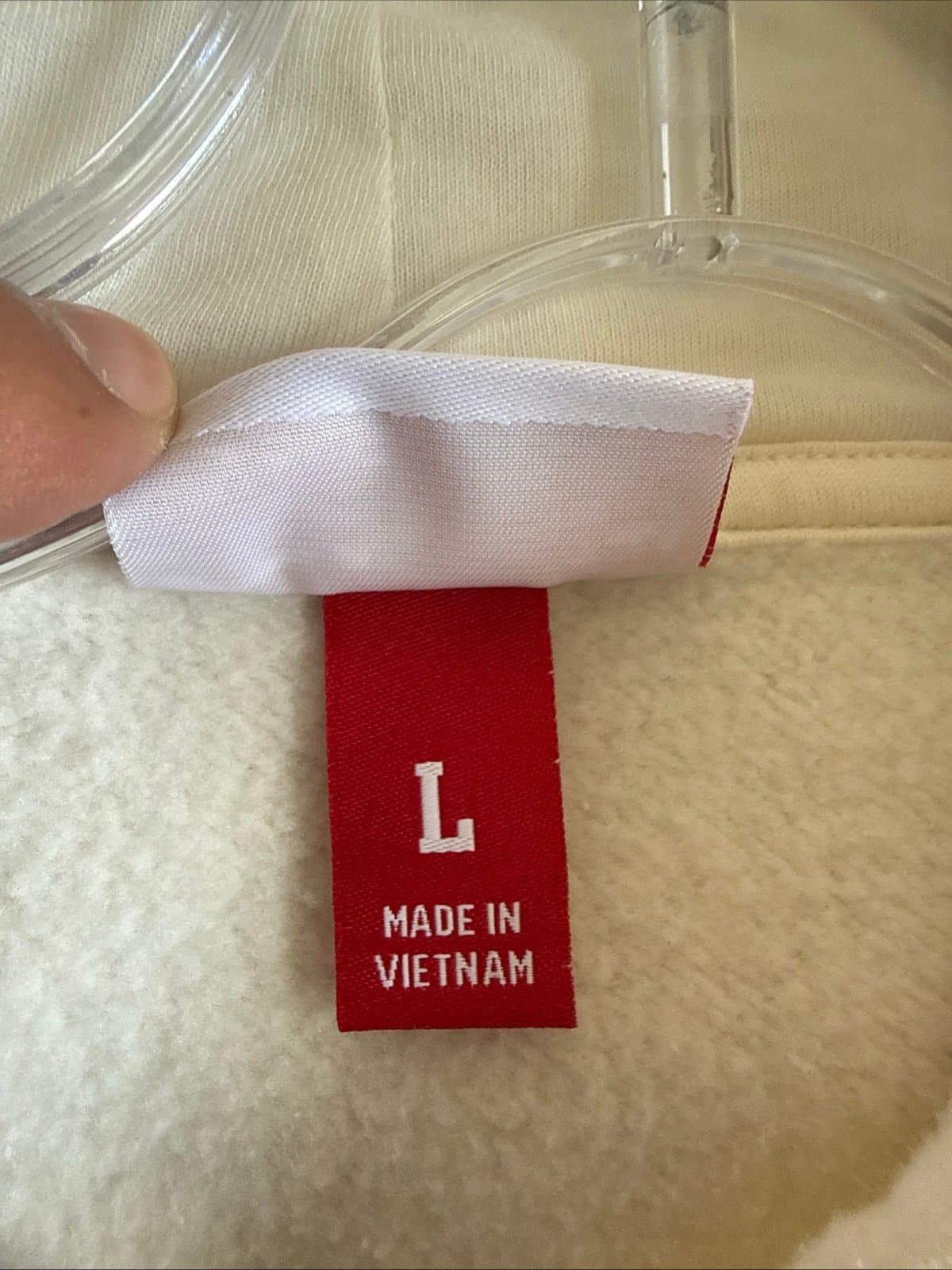 Men’s Mitchell & Ness Hartford Whalers Cream Walk-Off Fleece Hoodie Sz L - RARE - Thumbnail 5