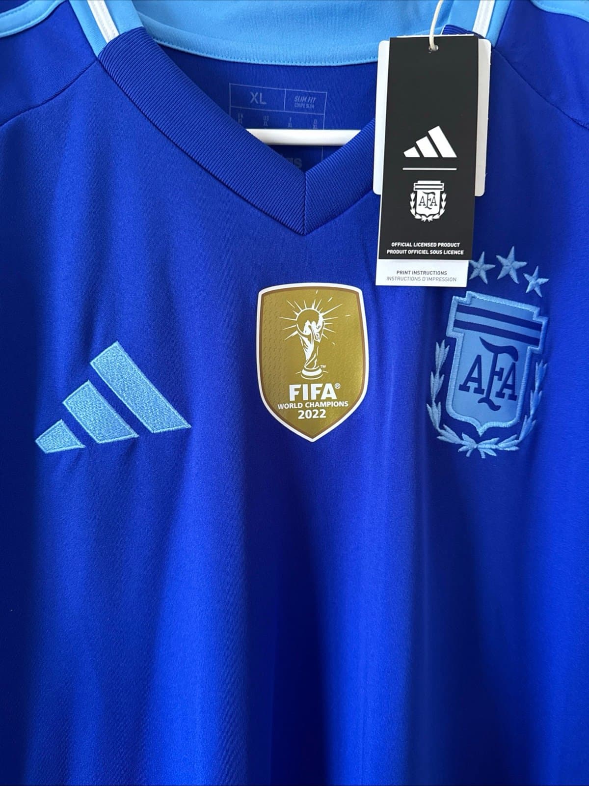 Men’s adidas Argentina National Team 2024 Champions Jersey Sz XL - Blue NWT - Thumbnail 2