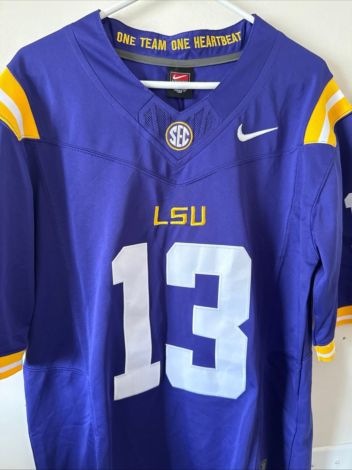 Men’s Nike Garrett Nussmeier #13 RARE LSU Tigers Football Jersey Sz M - Purple - Thumbnail 2
