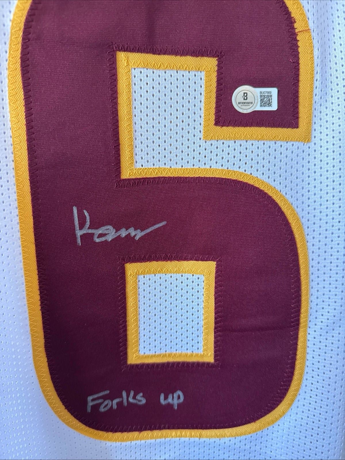 Kanye Udoh Jersey Autographed Auto Arizona State Sun Devils White #6 Beckett COA - Thumbnail 3