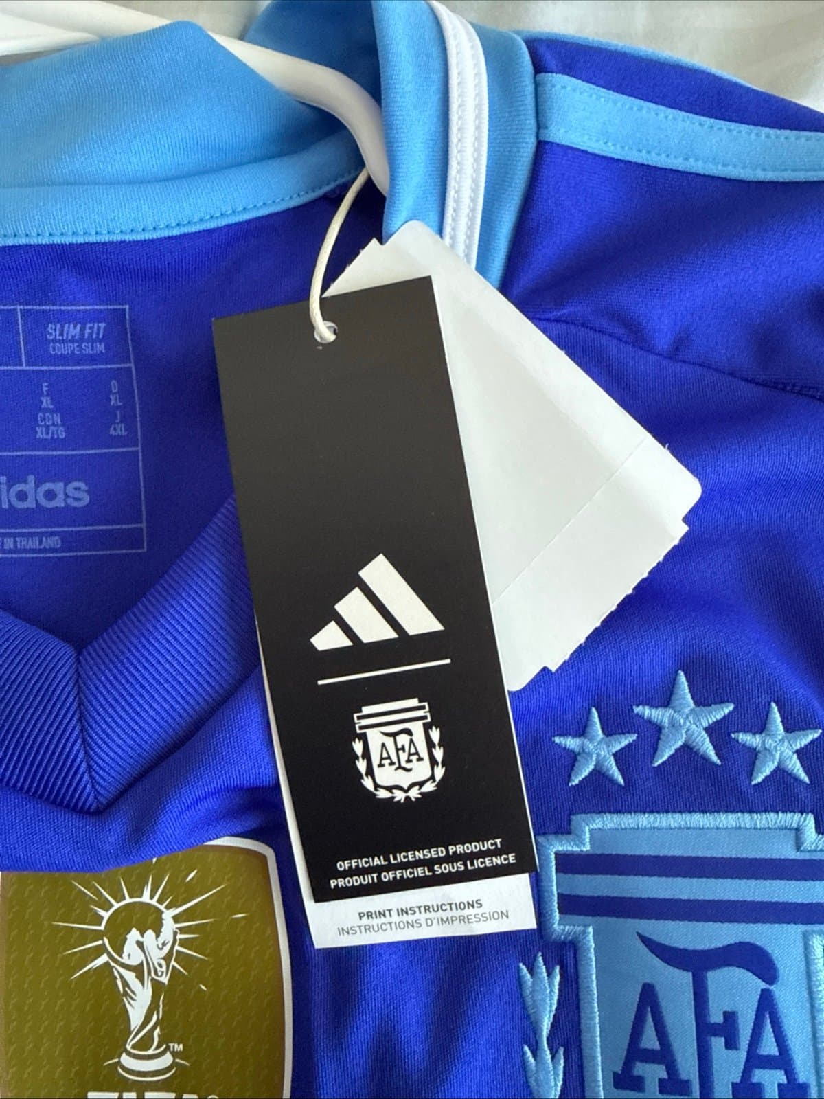Men’s adidas Argentina National Team 2024 Champions Jersey Sz XL - Blue NWT - Thumbnail 5