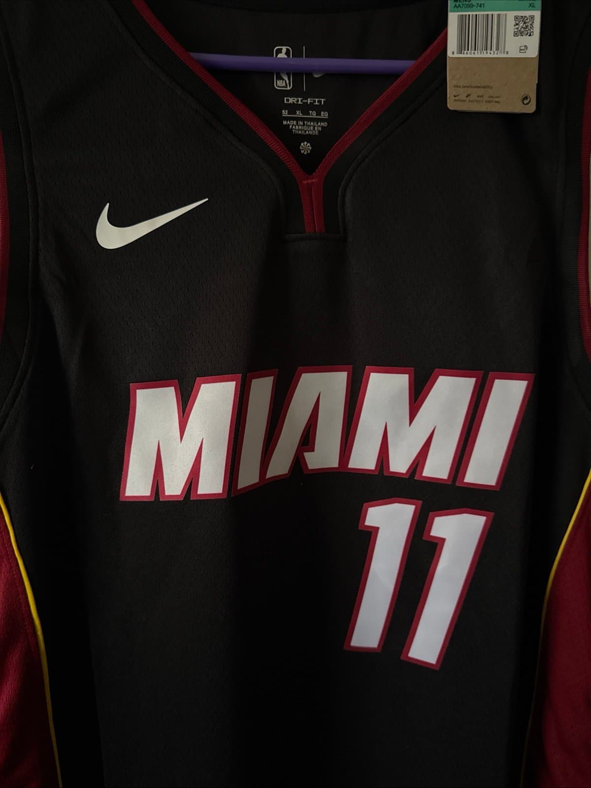 Men’s Nike Miami Heat Jaime Jaquez Jr #11 Nike Jersey Icon Edition Sz 52 - NWT - Thumbnail 2