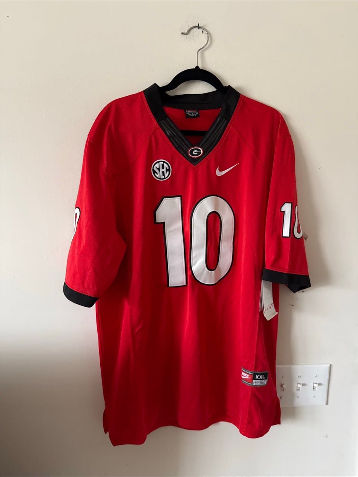 Men’s NIKE Jacob Eason #10 Georgia Bulldogs NCAA Jersey Sz 2XL - Red RARE NWT - Image 1