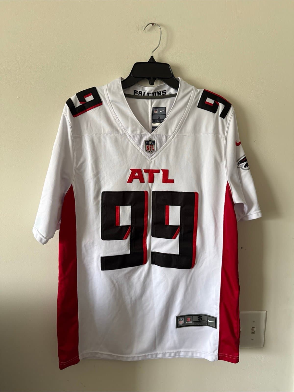 Men's Nike Eddie Goldman #99 Atlanta Falcons Team Game Jersey Sz S - White