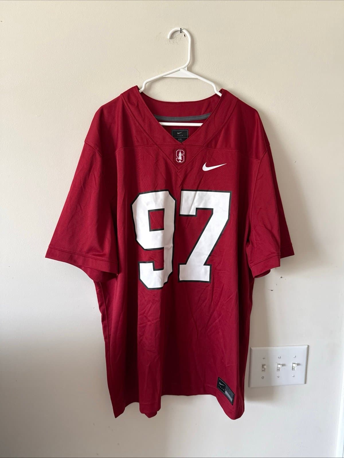 Men’s Nike Stanford Cardinal Zach Rowell #97 Football Jersey Sz 2XL - Red - Image 1