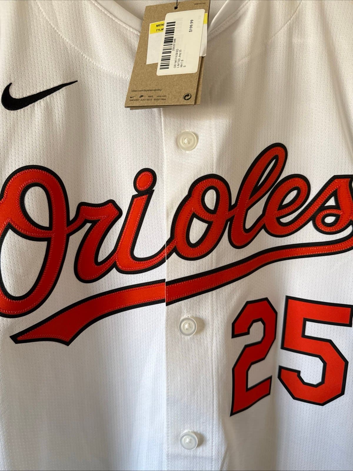 Men’s Nike Anthony Santander #25 Baltimore Orioles Limited Jersey Sz S - NWT - Thumbnail 2