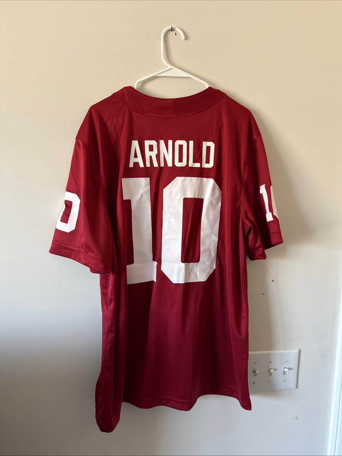 Men’s Jordan Jackson Arnold #10 Oklahoma Sooners NCAA Jersey Sz L - Maroon NWT - Thumbnail 6