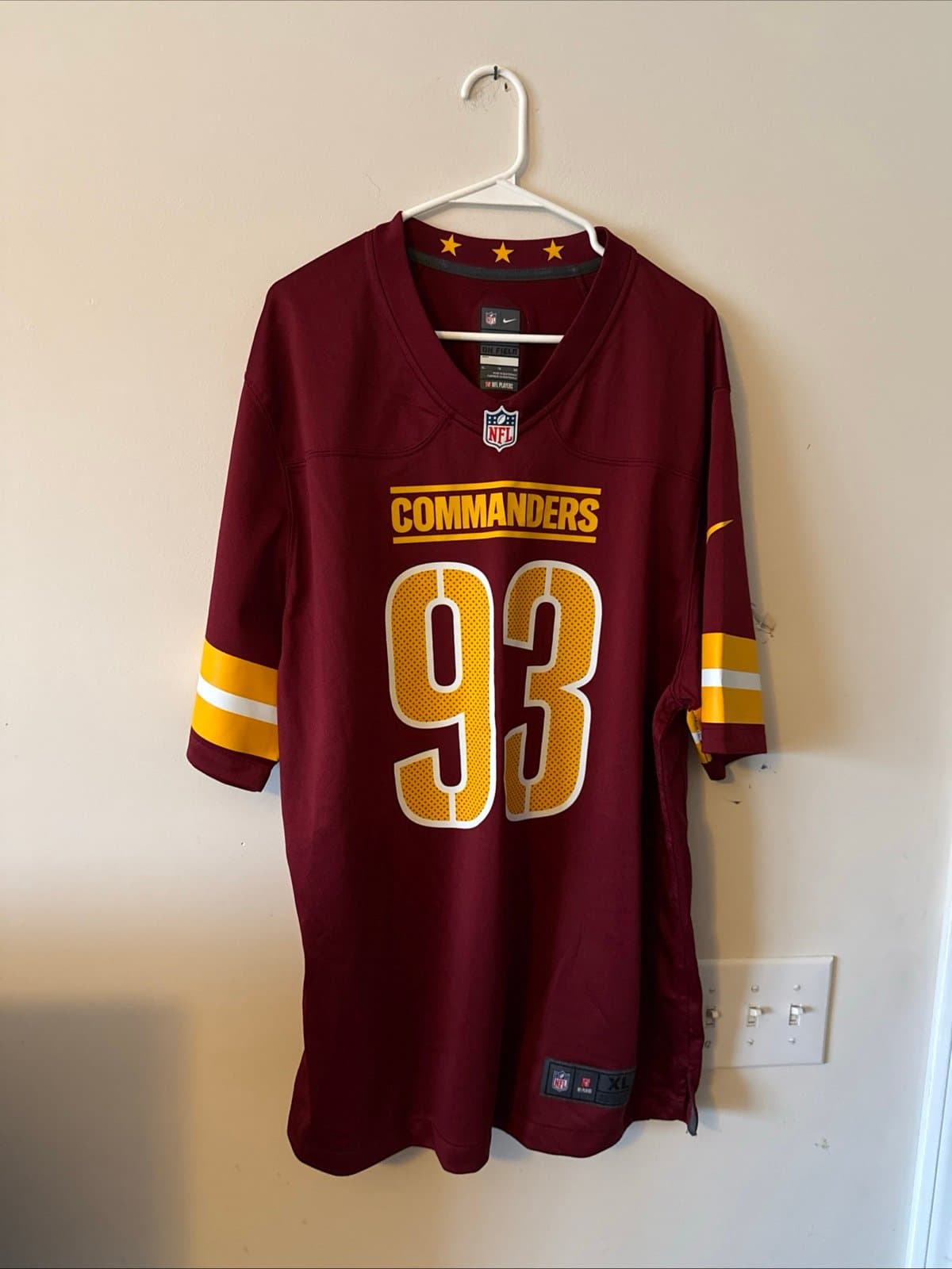 MEN'S NIKE JONATHAN ALLEN #93 WASHINGTON COMMANDERS NFL JERSEY XL - RED - Image 1