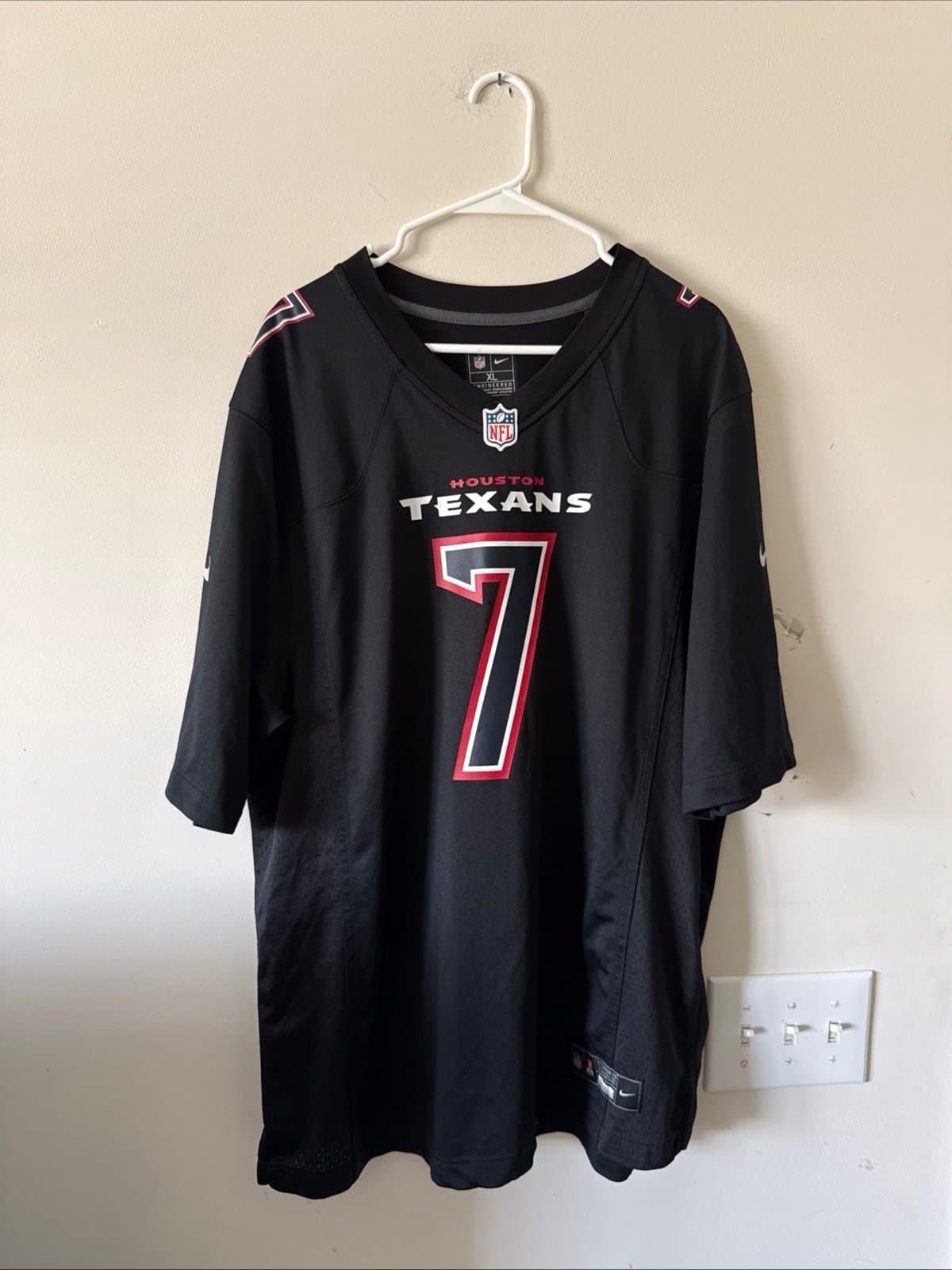 Men's Nike C.J. Stroud #7 Houston Texans Carbon Black Fashion Jersey Sz XL RARE - Image 1
