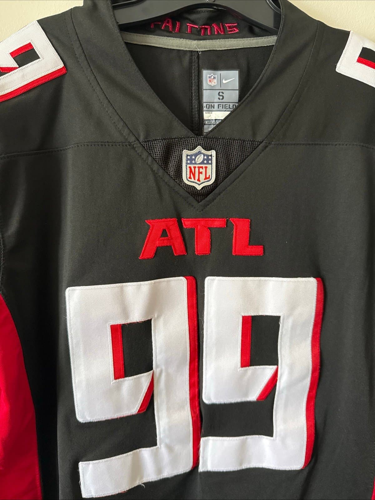 Men's Nike Eddie Goldman #99 Atlanta Falcons Team Game Jersey Sz S - Black - Thumbnail 2