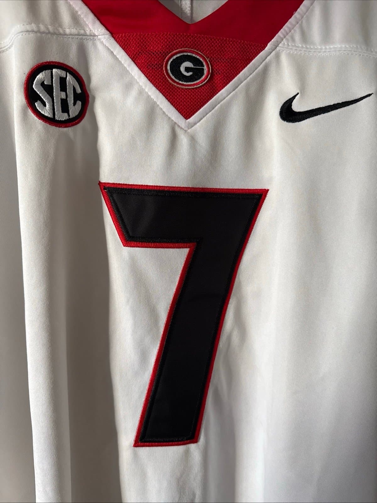 MEN’S NIKE GEORGIA BULLDOGS D’ANDRE SWIFT #7 JERSEY SZ 2XL - WHITE NWT - Thumbnail 2