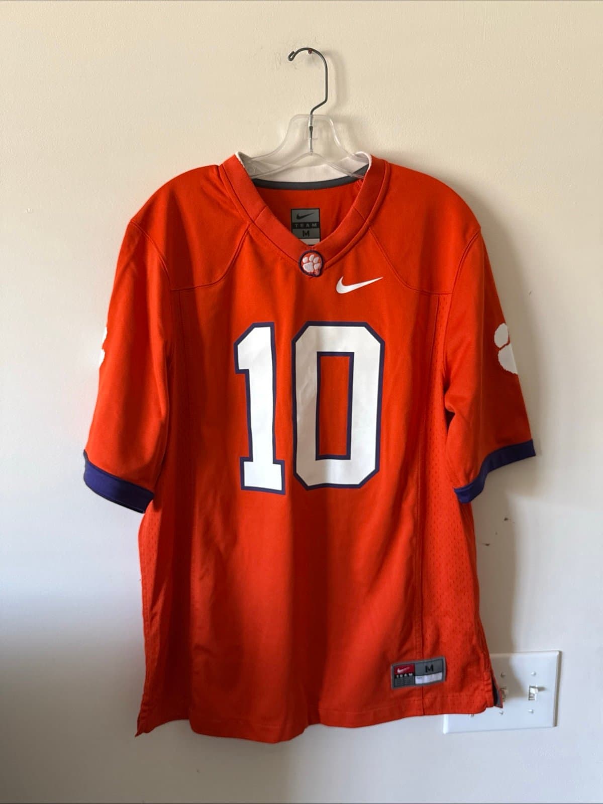 Men’s Nike Juju Preston #10 Clemson Tigers NCAA Jersey Sz M - Orange - Image 1
