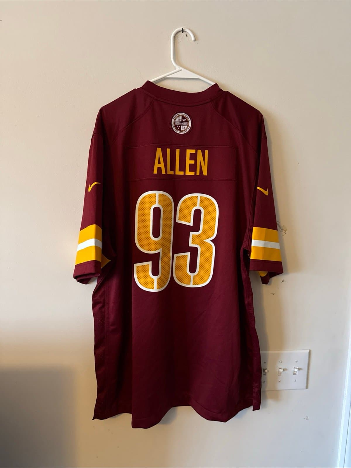 MEN'S NIKE JONATHAN ALLEN #93 WASHINGTON COMMANDERS NFL JERSEY XL - RED - Thumbnail 6