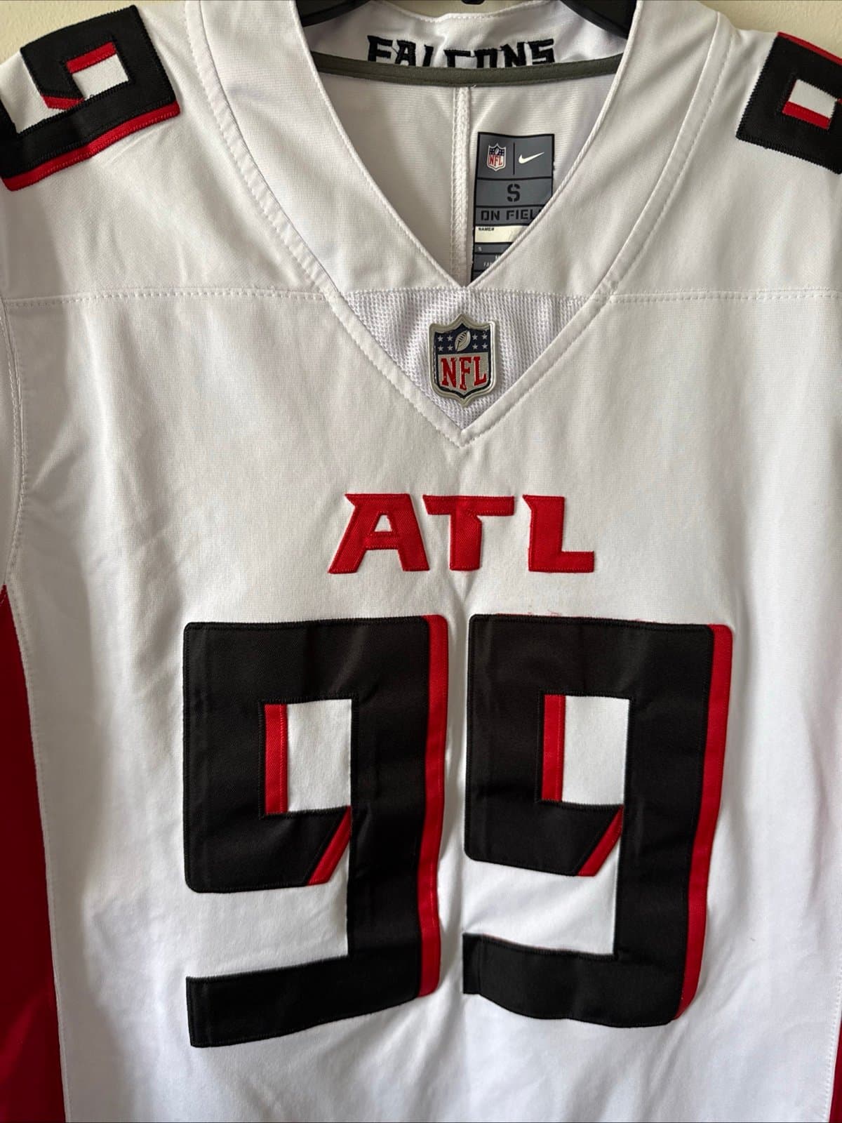 Men's Nike Eddie Goldman #99 Atlanta Falcons Team Game Jersey Sz S - White - Thumbnail 2
