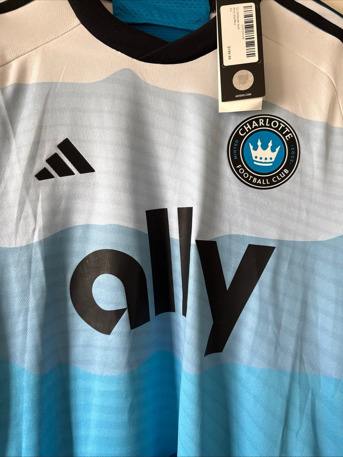 Men’s adidas Ben Bender #15 Charlotte FC 2024/25 MLS Jersey Sz L - White NWT - Thumbnail 2