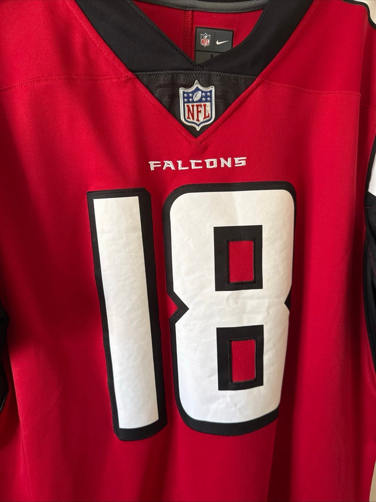 Men’s Nike Calvin Ridley #18 Atlanta Falcons Vapor Lmtd NFL Jersey Sz L Red RARE - Thumbnail 2
