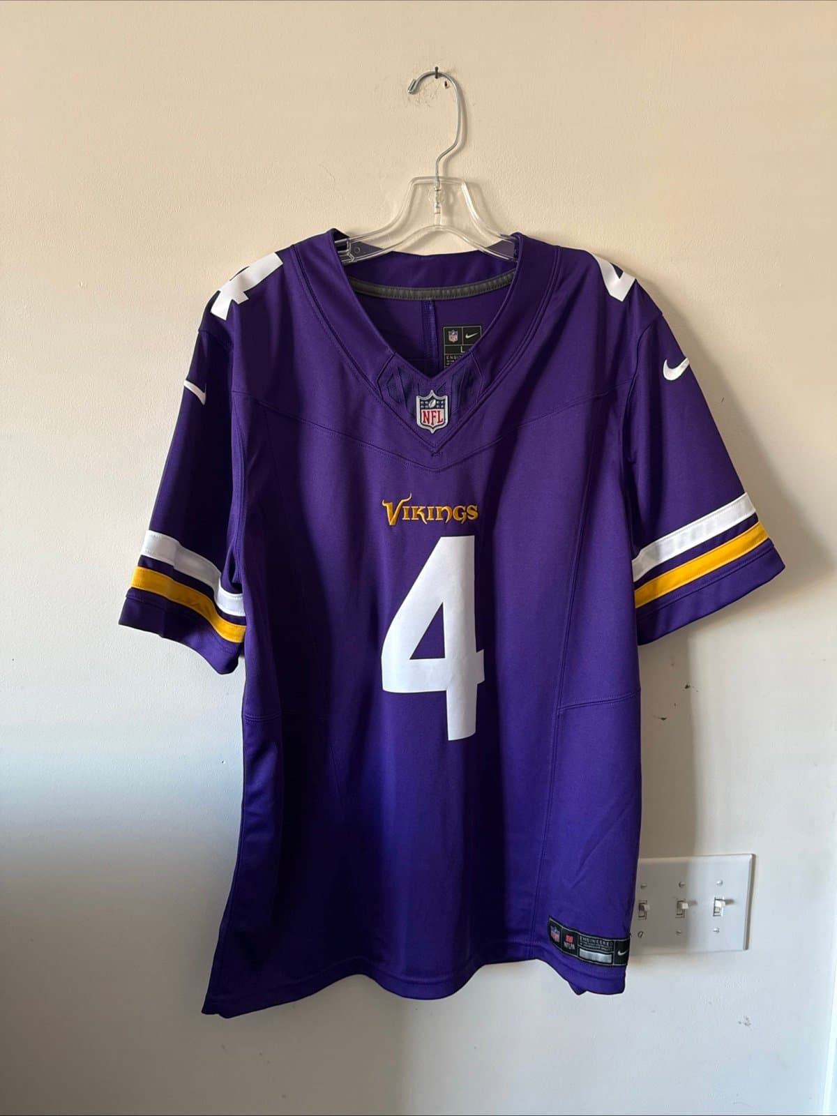 Men’s Nike DALVIN COOK #4 MINNESOTA VIKINGS Vapor Limited Jersey Sz L - Purple - Image 1