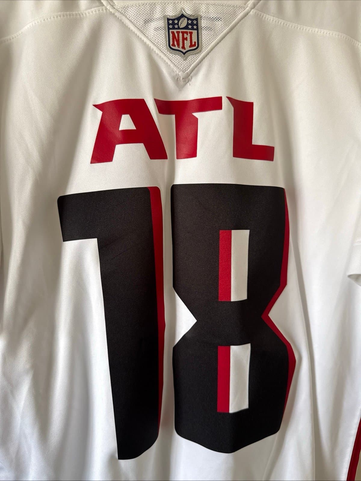 Men’s Nike Calvin Ridley #18 Atlanta Falcons Vapor Lmtd Jersey Sz M - White RARE - Thumbnail 2
