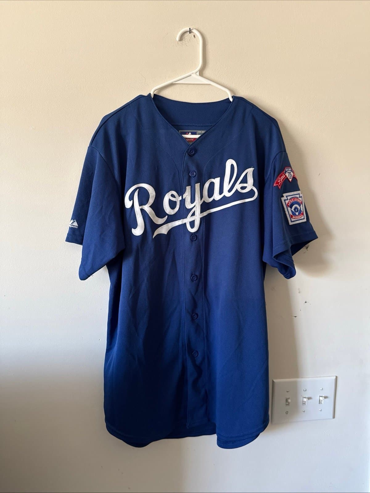 Men’s Majestic Tim Collins #55 Kansas City Royals Little League Jersey Sz L