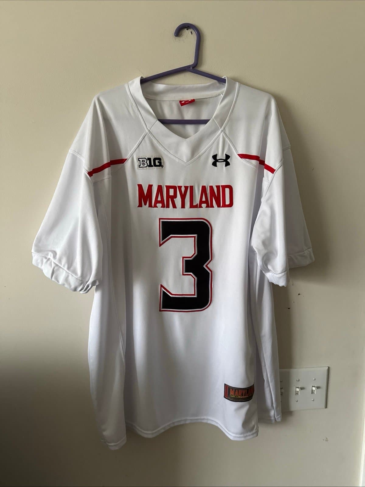 Men’s Under Armour Taulia Tagovailoa #3 Maryland Terrapins Jersey Sz 3XL - RARE - Image 1
