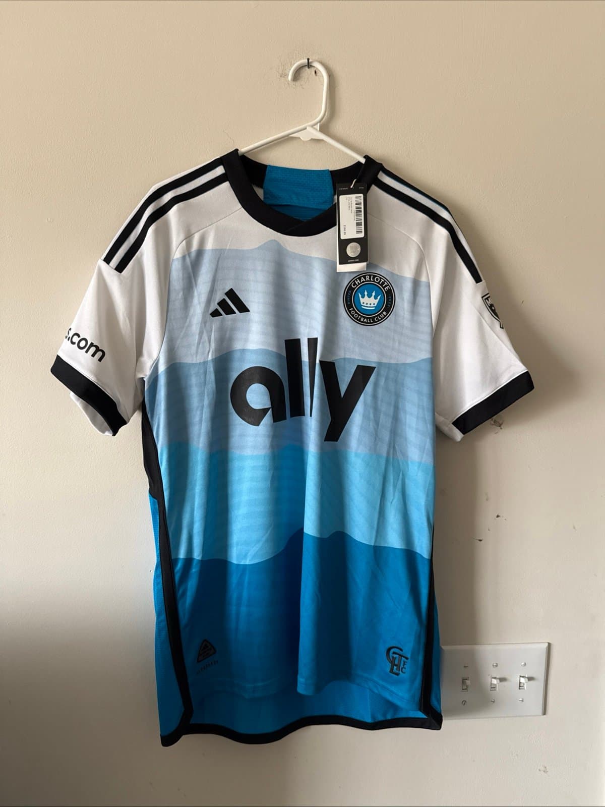 Men’s adidas Ben Bender #15 Charlotte FC 2024/25 MLS Jersey Sz L - White NWT