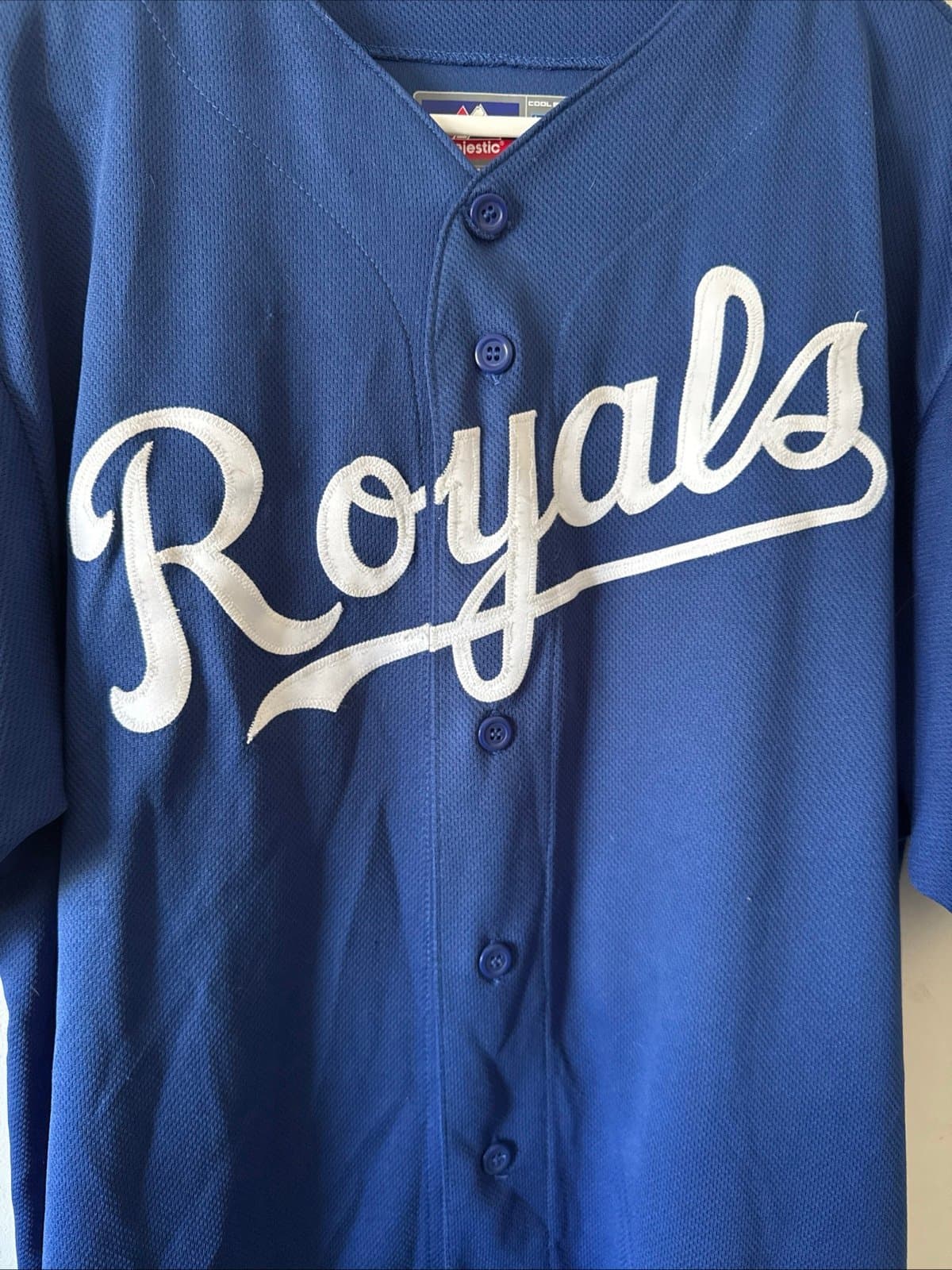 Men’s Majestic Tim Collins #55 Kansas City Royals Little League Jersey Sz L - Thumbnail 2