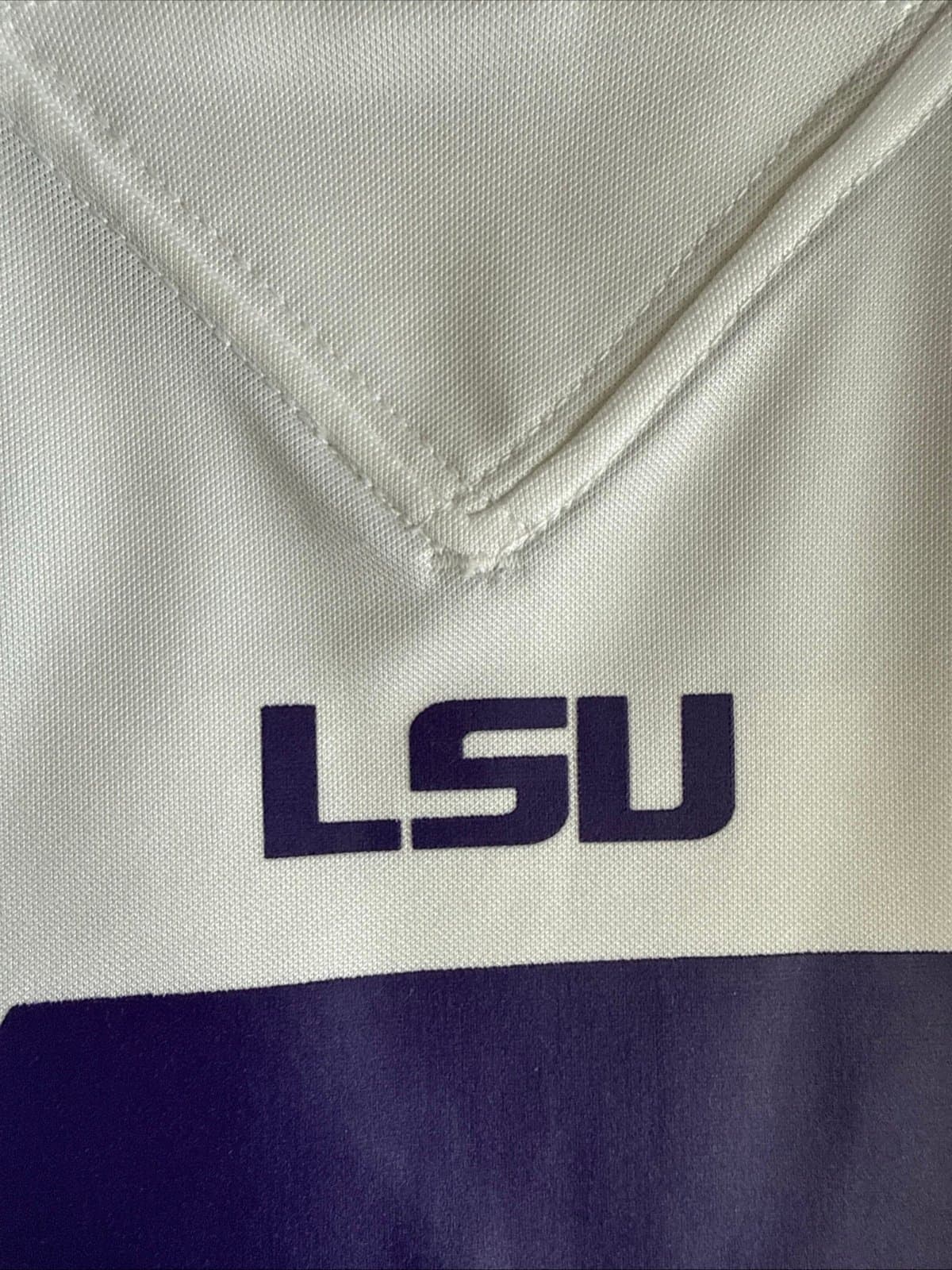 Men’s Nike Joe Burrow #9 LSU Tigers NCAA Football Jersey Sz L - White RARE - Thumbnail 5
