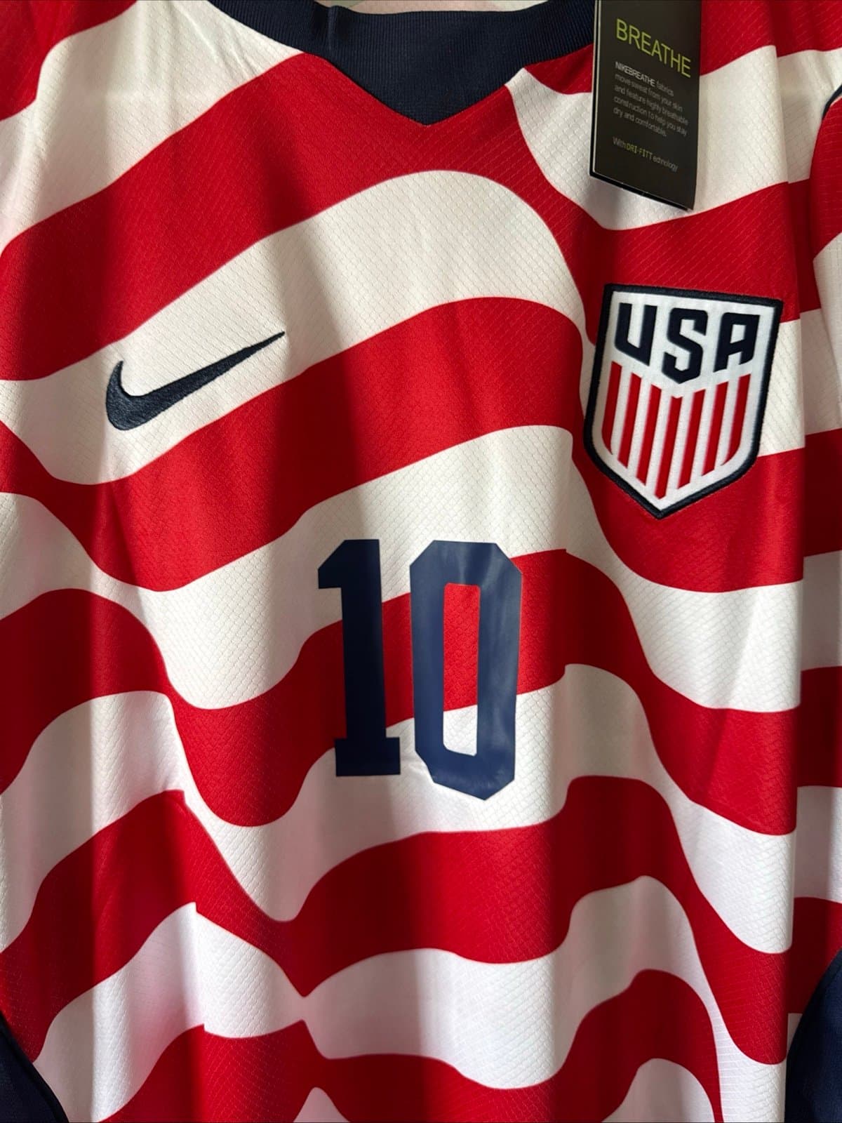 Men's Nike Christian Pulisic #10 2026 USMNT Home Jersey Sz M - Red NWT RARE - Thumbnail 2