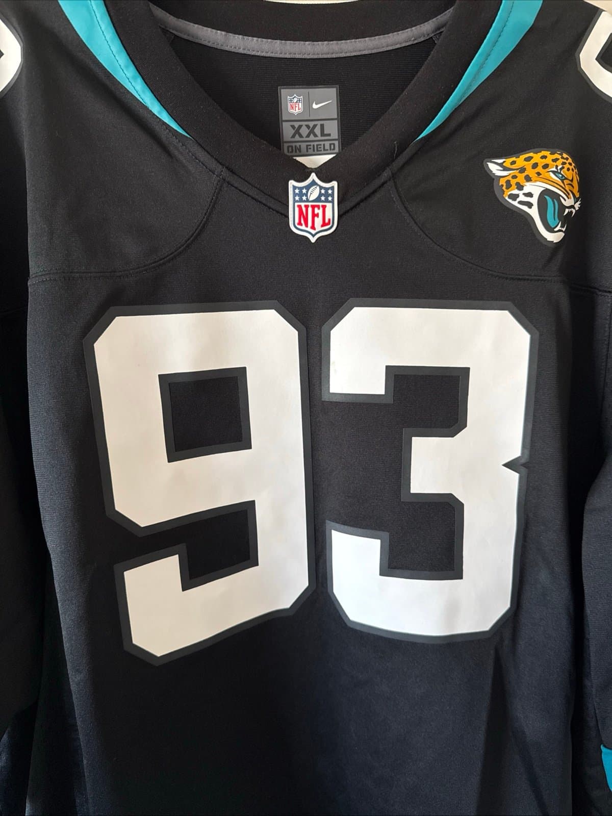 Men’s Nike Calais Campbell #93 Jacksonville Jaguars Jersey Sz 2XL - Black RARE - Thumbnail 2