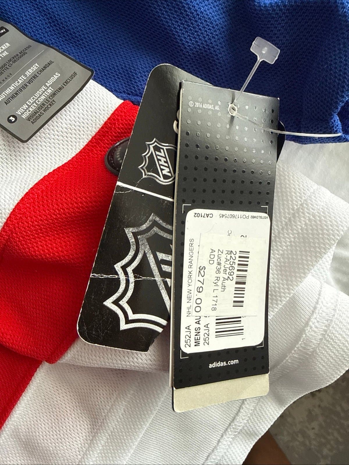 Men’s Mats Zuccarello #36 New York Rangers Authentic NHL Jersey Sz 52 - Blue NWT - Thumbnail 5