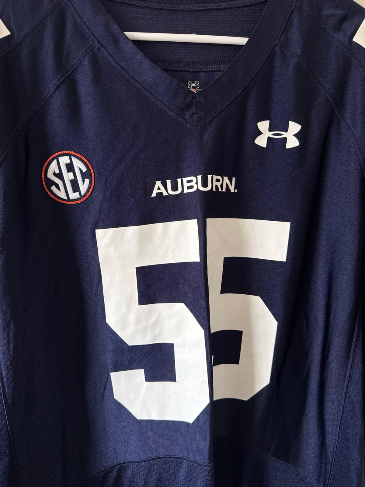 Men’s Under Armour Auburn Tigers #55 Football NCAA Jersey Sz XL - Blue RARE - Thumbnail 2