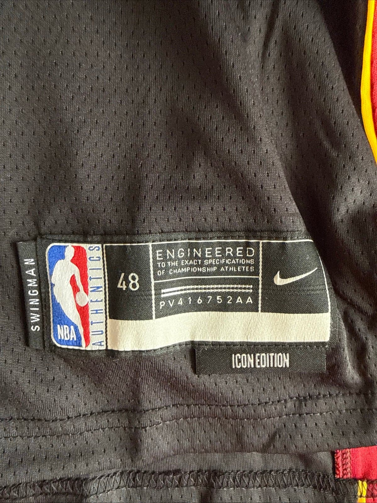 Men’s Nike Miami Heat Jaime Jaquez Jr #11 Nike Jersey Icon Edition Sz 48 - NWT - Thumbnail 3