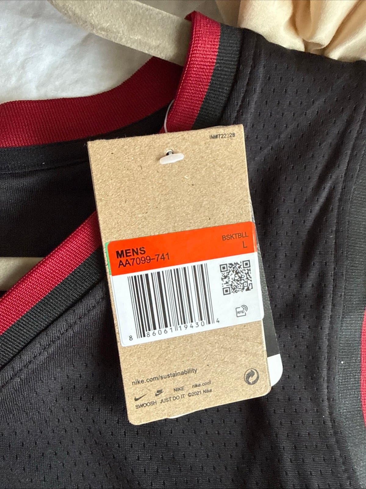 Men’s Nike Miami Heat Jaime Jaquez Jr #11 Nike Jersey Icon Edition Sz 48 - NWT - Thumbnail 5