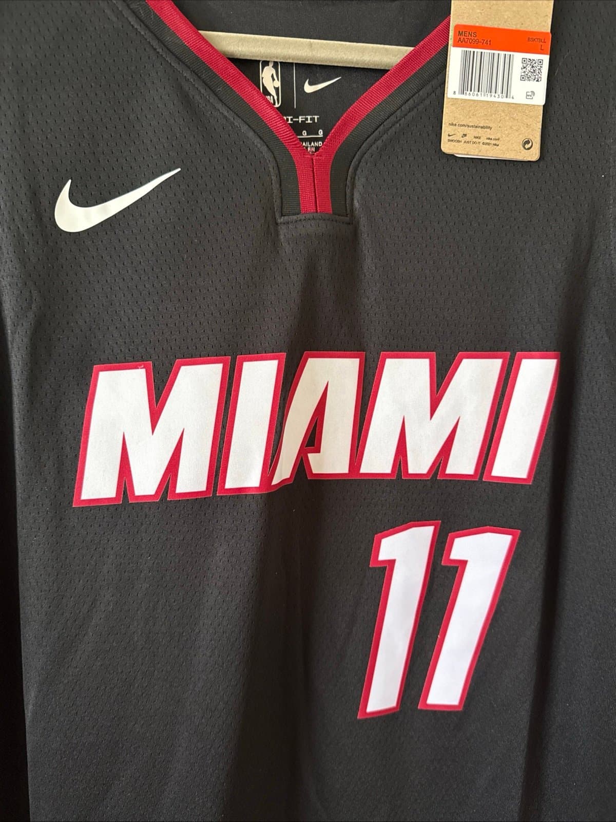 Men’s Nike Miami Heat Jaime Jaquez Jr #11 Nike Jersey Icon Edition Sz 48 - NWT - Thumbnail 2