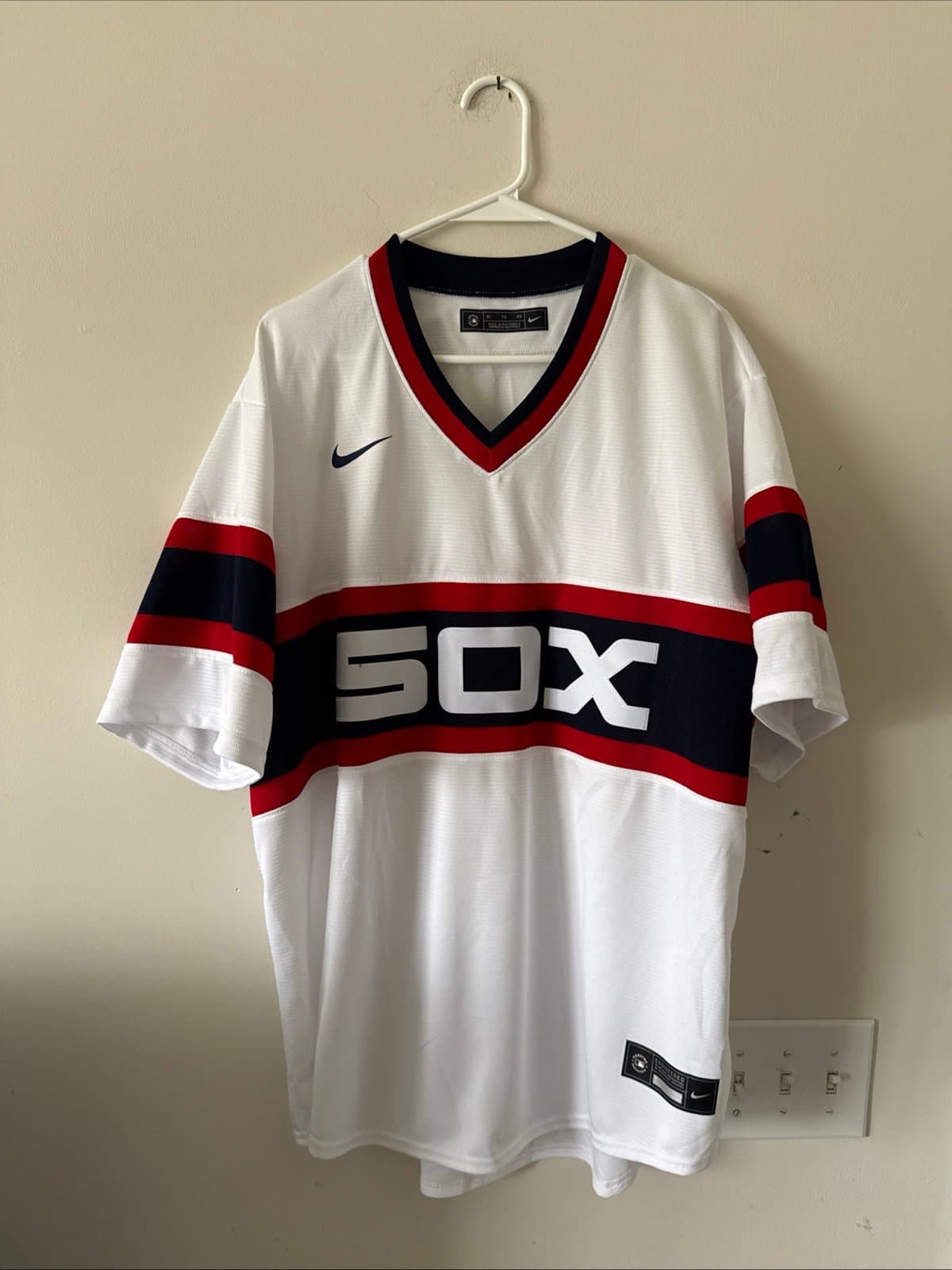 Men’s Nike Chicago White Sox Home Team Retro MLB Jersey Sz XL - White RARE