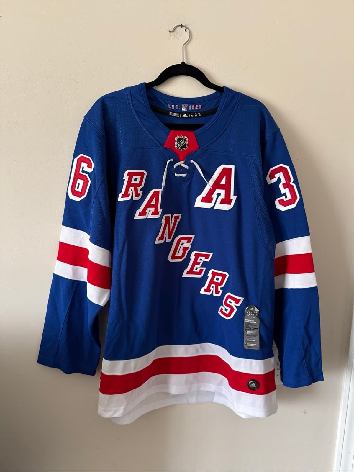 Men’s Mats Zuccarello #36 New York Rangers Authentic NHL Jersey Sz 52 - Blue - Image 1