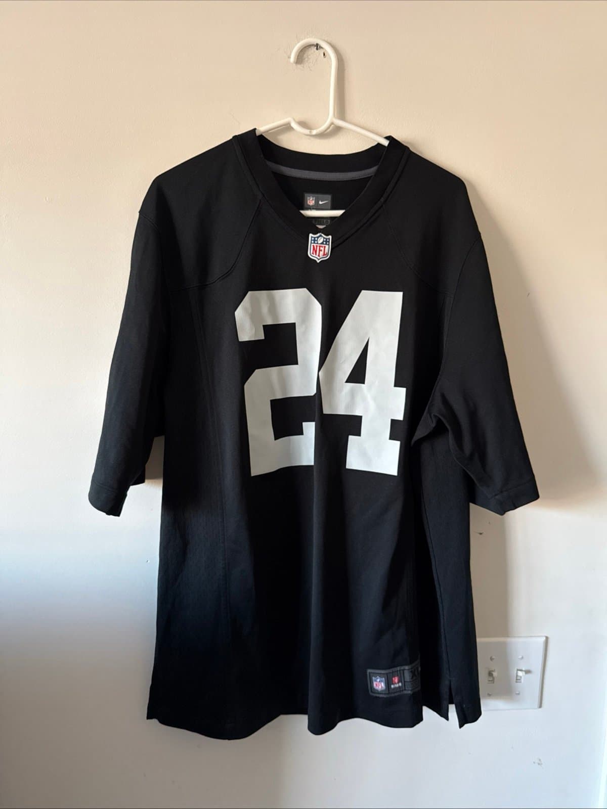 Men’s Nike Charles Woodson #24 Oakland Raiders NFL Jersey Sz XL - Black RARE - Image 1